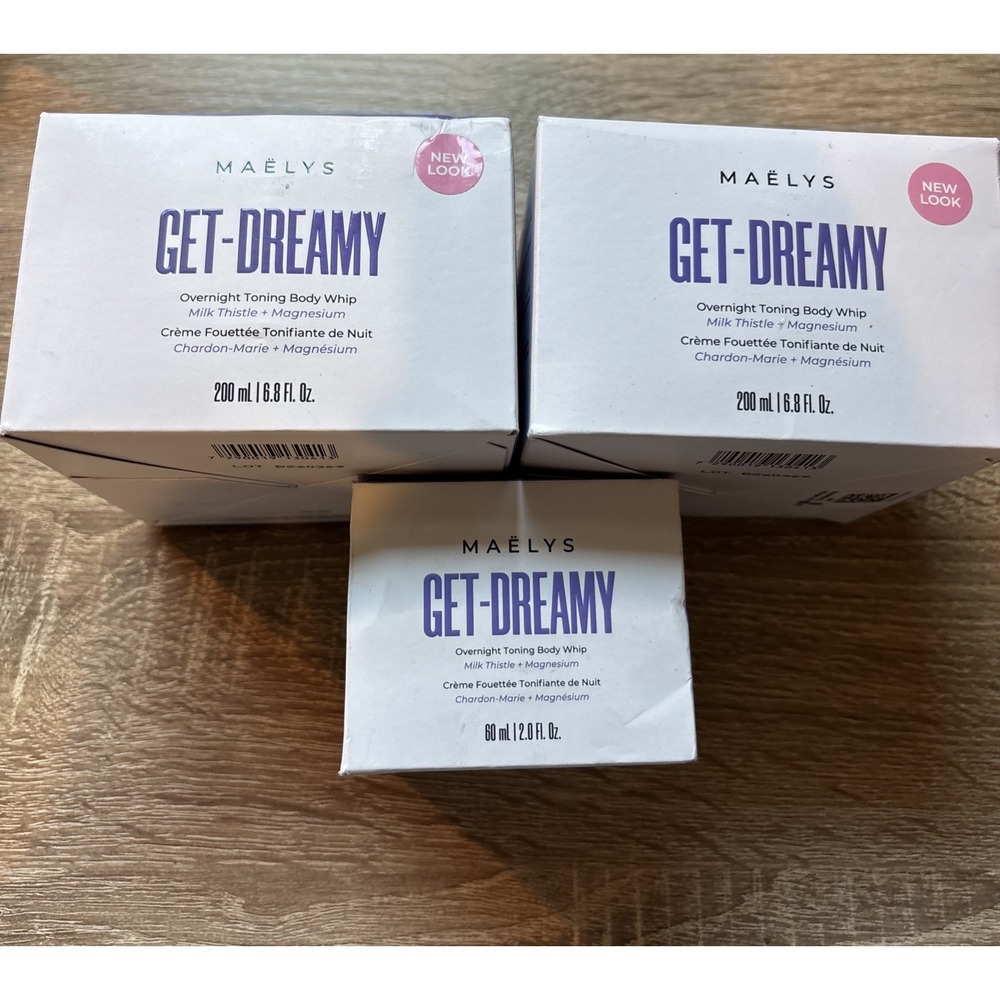 NEW LOT OF 3 MAELYS GET-DREAMY Overnight Toning Body Whip 6.8 oz  New/Boxed